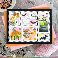 Load image into Gallery viewer, Stencils: Waffle Flower: Postage Collage Spooktacular Stencil Set