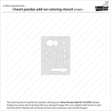 Load image into Gallery viewer, Stencils: Lawn Fawn-I Heart Pandas Coloring Stencils Add-On