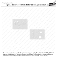 Load image into Gallery viewer, Stencils: Lawn Fawn-Spring Basket Add-On: Birthday Coloring Stencils