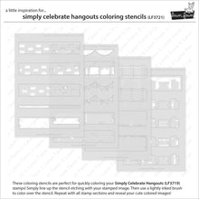 Load image into Gallery viewer, Stencils: Lawn Fawn - simply celebrate hangouts coloring stencils