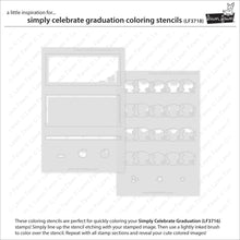 Load image into Gallery viewer, Stencils: Lawn Fawn - simply celebrate graduation coloring stencils