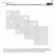 Load image into Gallery viewer, Stencils: Lawn Fawn - little woodland library friends coloring stencils