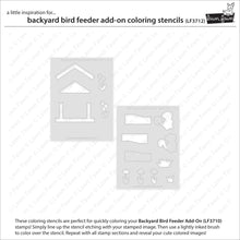 Load image into Gallery viewer, Stencils: Lawn Fawn - backyard bird feeder add-on coloring stencils