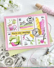 Load image into Gallery viewer, Stamps: Waffle Flower-Postage Collage Sew Fun Stamp Set