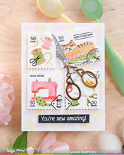 Load image into Gallery viewer, Stamps: Waffle Flower-Postage Collage Sew Fun Stamp Set