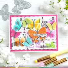 Load image into Gallery viewer, Stencils: Waffle Flower-Postage Collage Butterfly Stencil