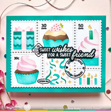 Load image into Gallery viewer, Stencils: Waffle Flower-Postage Collage Cupcake Stencil