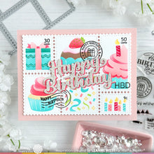Load image into Gallery viewer, Stencils: Waffle Flower-Postage Collage Cupcake Stencil
