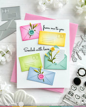 Load image into Gallery viewer, Stamps: Waffle Flower-Postage Collage Mini Seals Stamp Set