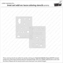 Load image into Gallery viewer, Stencils: Lawn Fawn-Treat Cart Add-On: Tacos Coloring Stencils