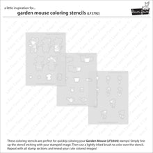 Load image into Gallery viewer, Stencils: Lawn Fawn-Garden Mouse Coloring Stencils