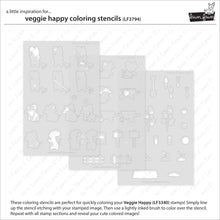 Load image into Gallery viewer, Stencils: Lawn Fawn-Veggie Happy Coloring Stencils