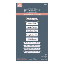 Load image into Gallery viewer, BetterPress: Spellbinders-COUNTRY CHRISTMAS BANNER & SENTIMENTS PRESS PLATE & DIE SET FROM THE COUNTRY CHRISTMAS COLLECTION BY ANNIE WILLIAMS