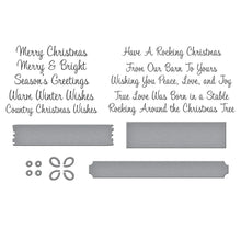 Load image into Gallery viewer, BetterPress: Spellbinders-COUNTRY CHRISTMAS BANNER & SENTIMENTS PRESS PLATE & DIE SET FROM THE COUNTRY CHRISTMAS COLLECTION BY ANNIE WILLIAMS
