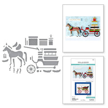 Load image into Gallery viewer, Dies: Spellbinders-CHRISTMAS HORSE-DRAWN WAGON ETCHED DIES FROM THE COUNTRY CHRISTMAS COLLECTION BY ANNIE WILLIAMS