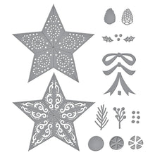 Load image into Gallery viewer, Dies: Spellbinders-BARN STAR WREATH ETCHED DIES FROM THE COUNTRY CHRISTMAS COLLECTION BY ANNIE WILLIAMS