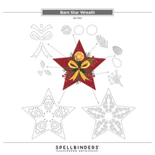 Load image into Gallery viewer, Dies: Spellbinders-BARN STAR WREATH ETCHED DIES FROM THE COUNTRY CHRISTMAS COLLECTION BY ANNIE WILLIAMS