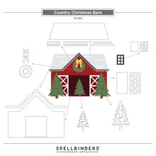 Load image into Gallery viewer, Dies: Spellbinders-COUNTRY CHRISTMAS BARN ETCHED DIES FROM THE COUNTRY CHRISTMAS COLLECTION BY ANNIE WILLIAMS