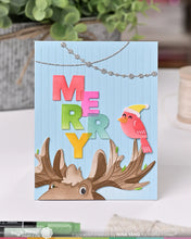 Load image into Gallery viewer, Dies: Waffle Flower-Overlapping Vertical Merry Word Die