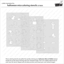 Load image into Gallery viewer, Stencils: Lawn Fawn-Halloween Mice Coloring Stencils