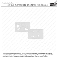 Load image into Gallery viewer, Stencils: Lawn Fawn-Cozy Cats Christmas Add-On Coloring Stencils