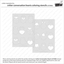 Load image into Gallery viewer, Stencils: lawn fawn-critter conversation hearts coloring stencils