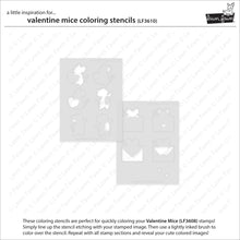 Load image into Gallery viewer, Stencils: lawn fawn-valentine mice coloring stencils