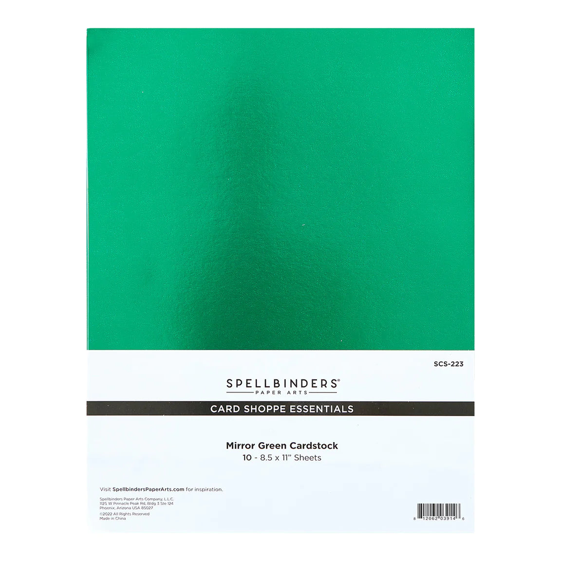 Specialty Cardstock SpellbindersMIRROR GREEN CARDSTOCK 8.5 X 11” 1
