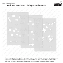 Load image into Gallery viewer, Coloring Stencils: Lawn Fawn-Wish You Were Here Coloring Stencils