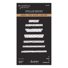 Load image into Gallery viewer, BetterPress Plates: Spellbinders-Heirloom Words Press + Foil Plate & Die Set