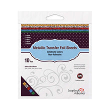 Load image into Gallery viewer, Embellishments: Scrapbook Adhesives-Metallic Transfer Foil Sheets-Celebrate Colors