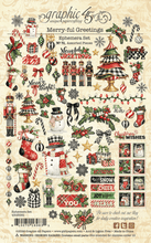 Load image into Gallery viewer, Embellishments: Graphic 45-Merry-ful Greetings Ephemera Set