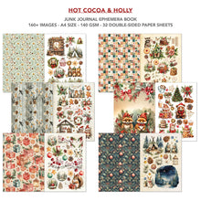 Load image into Gallery viewer, Papercrafting Kit: Ciao Bella-Hot Cocoa & Holly Junk Journal Ephemera Book A4 32/Pkg