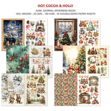 Load image into Gallery viewer, Papercrafting Kit: Ciao Bella-Hot Cocoa & Holly Junk Journal Ephemera Book A4 32/Pkg