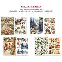 Load image into Gallery viewer, Papercrafting Kit: Ciao Bella-Hot Cocoa & Holly Junk Journal Ephemera Book A4 32/Pkg