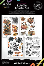 Load image into Gallery viewer, Embellishments: Arden Creative Studio-Wicked Woods 6in x 8in Rub-On Transfer Set