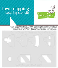 Load image into Gallery viewer, Coloring Stencils: Lawn Fawn-cozy dogs christmas add-on coloring stencil