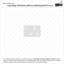 Load image into Gallery viewer, Coloring Stencils: Lawn Fawn-cozy dogs christmas add-on coloring stencil