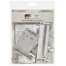 Load image into Gallery viewer, Embellishments: 49 and Market-Color Swatch: Charcoal Ephemera Stackers