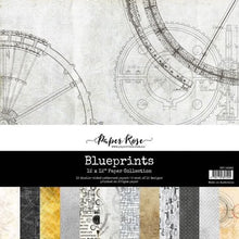 Load image into Gallery viewer, 12x12 Paper:  Paper Rose - Blueprints