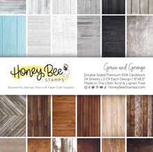 Load image into Gallery viewer, Specialty Paper: Honey Bee Stamps-Grain & Grunge Paper Pad 6x8.5 - 24 Double Sided Sheets