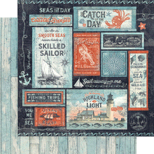 Load image into Gallery viewer, 8x8 Paper: Graphic 45 Double-Sided Paper Pad 8"X8" 24/Pkg-Graphic 45-Catch Of The Day Papercrafting Paper