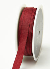 Load image into Gallery viewer, Ribbon: Purple Pinky Promises-1/2 Inch Wrinkled Faux Silk Ribbon with Cut Edge—Burgandy