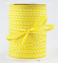 Load image into Gallery viewer, Ribbon: Purple Pinky Promises-1/8 Inch Mini Diagonal Stripes Ribbon with Woven Edge-Yellow