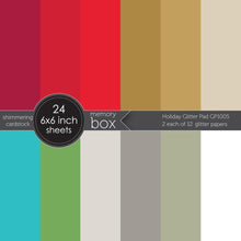 Load image into Gallery viewer, 6x6 Paper: Memory Box-Holiday Glitter Paper Pad 6"X6" 24/Pkg