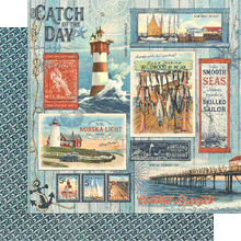 Load image into Gallery viewer, 8x8 Paper: Graphic 45 Double-Sided Paper Pad 8"X8" 24/Pkg-Graphic 45-Catch Of The Day Papercrafting Paper