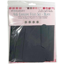 Load image into Gallery viewer, Scrapbooking: 49 And Market Foundations 4"X6" Envelope Folio Set-Black