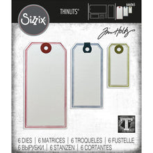 Load image into Gallery viewer, Dies: Sizzix Framed Tags Thinlits Dies By Tim Holtz 6/Pkg