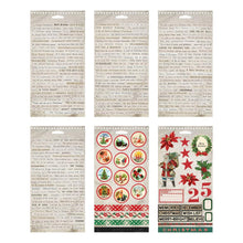 Load image into Gallery viewer, Embellishments: Tim Holtz Idea-Ology Spiral Bound Sticker Book-Christmas Noel 4.5"X8.5"