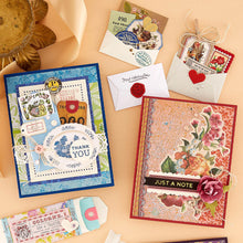 Load image into Gallery viewer, Embellishments: Spellbinders-STATIONER'S BOUTIQUE STICKER PAD FROM THE FLEA MARKET FINDS COLLECTION BY CATHE HOLDEN